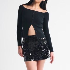 Abercrombie Sequin Black Skort